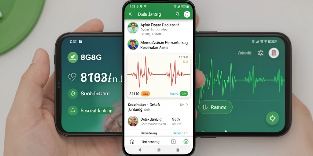 Tampilan antarmuka aplikasi Detak Jantung 8G8G yang intuitif.