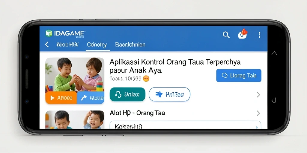 Tampilan antarmuka aplikasi Kontrol Orang Tua yang sederhana dan mudah dinavigasi.