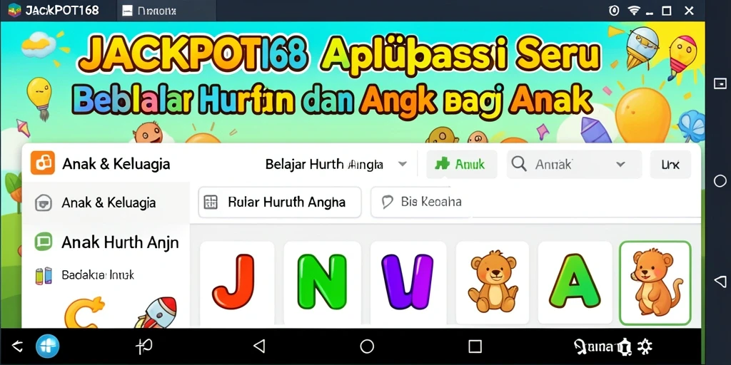 Antarmuka menarik untuk belajar huruf dan angka di JACKPOT168.