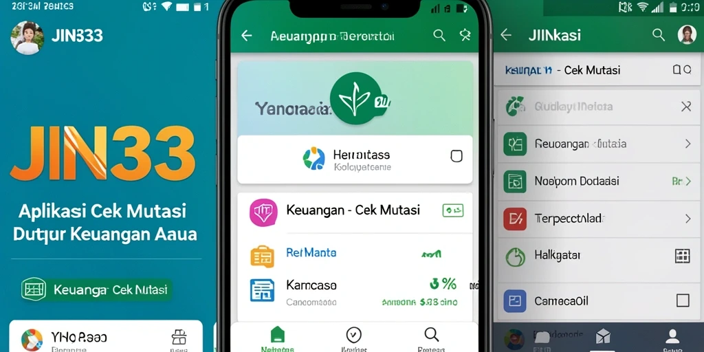 Tampilan antarmuka aplikasi JIN33 untuk cek mutasi transaksi keuangan.