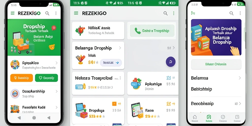 Antarmuka pengguna aplikasi REZEKIGO untuk kemudahan dropshipping.
