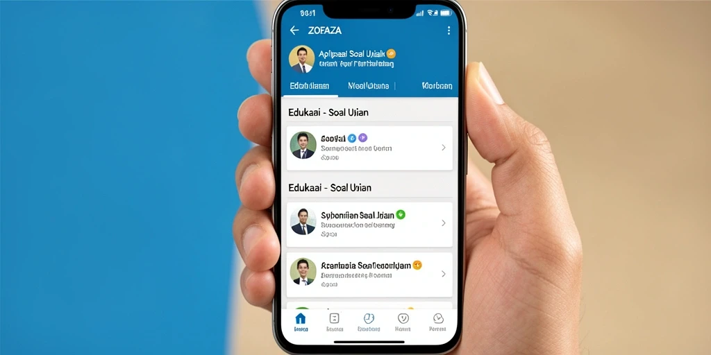 Tampilan antarmuka utama ZOFAZA untuk soal ujian.