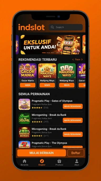 Tampilan katalog aplikasi indslot